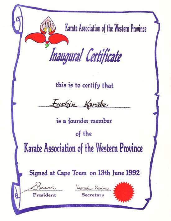 2Enshin certificate 2Enshin certificate
